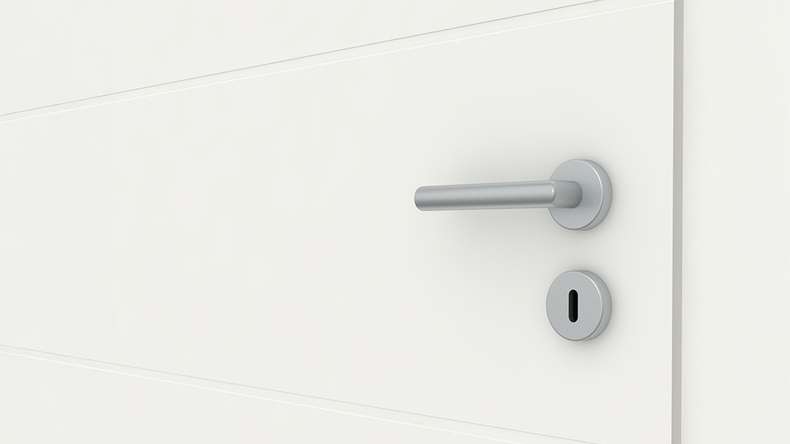 planeo Porte d'intérieur design VELA Kado 3O laque blanche 9010 chant d'angle | laqué - 1985 x 610|735|860|985 mm