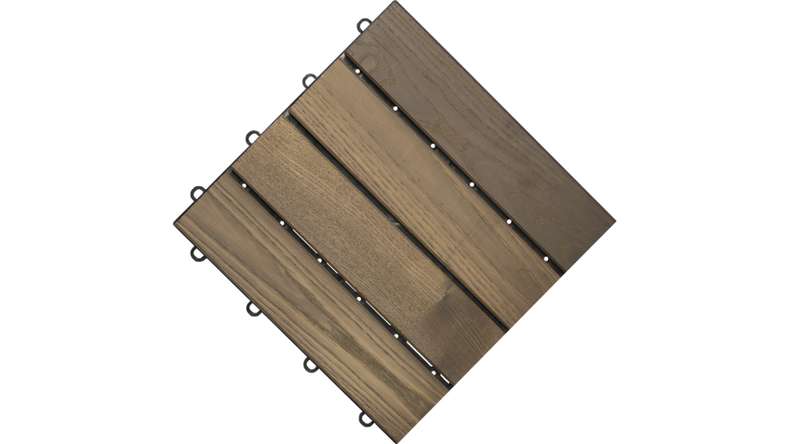 piastrella per terrazza in legno planeo termo-cenere liscio 30x30 cm - 6 pz.