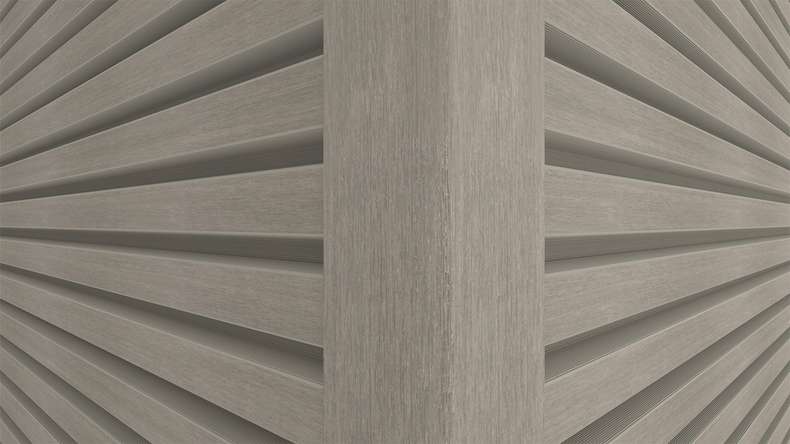 planeo LINEA Slim - Bardage de façade en WPC CoEx, gris clair, 2900 x 215 mm