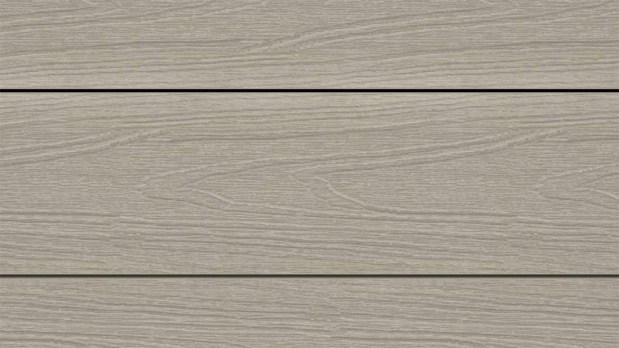 planeo WOODLine Nature - Lame de terrasse WPC CoEx enrobée chambre creuse - gris clair 3m structuré/lisse brossé
