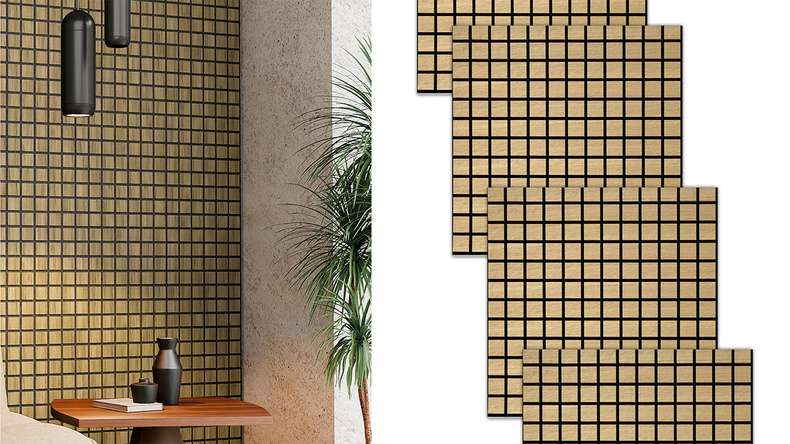 Pannelli acustici Skaben SilentWall Cube - rovere marrone chiaro - 61 x 61 cm