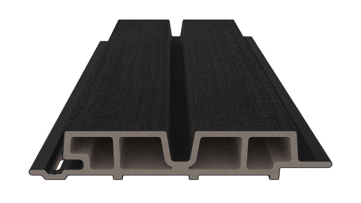 planeo LINEA Wide - WPC CoEx Fassadenverkleidung Schwarz 2900 x 181 mm