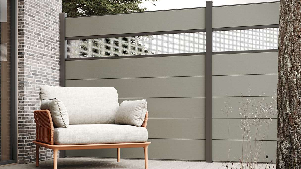 planeo Gardence Strong XL - BPC-Gartenzaun Grau