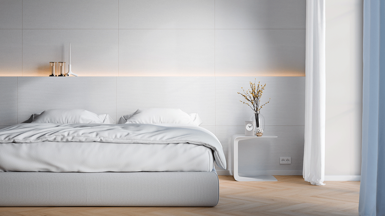 Revêtement mural planeo SPC - CeraRock Tile Stripes Concrete White XL 280 x 117,5 cm