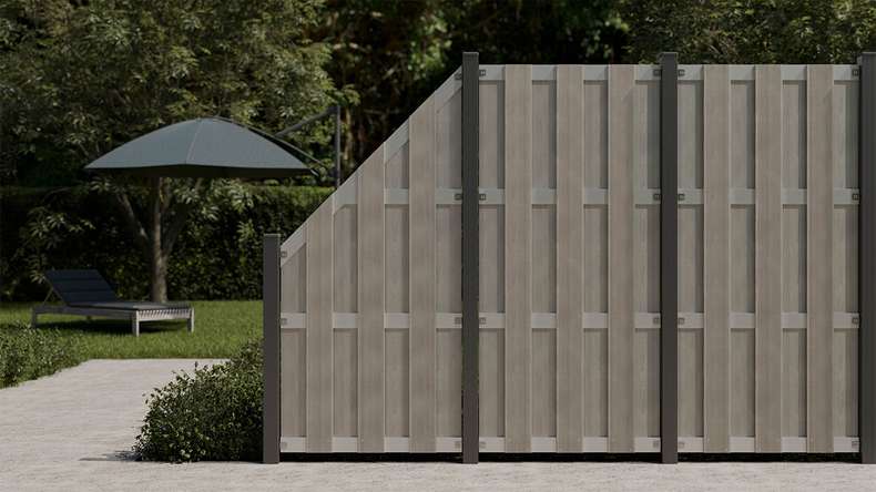 planeo Gardence Premade - BPC-Gartenzaun Hochkant Bi-Color Sand 84,3 x 180cm