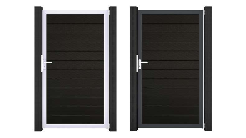 planeo Gardence Strong - Cancello universale BPC nero in co-ex con telaio in alluminio