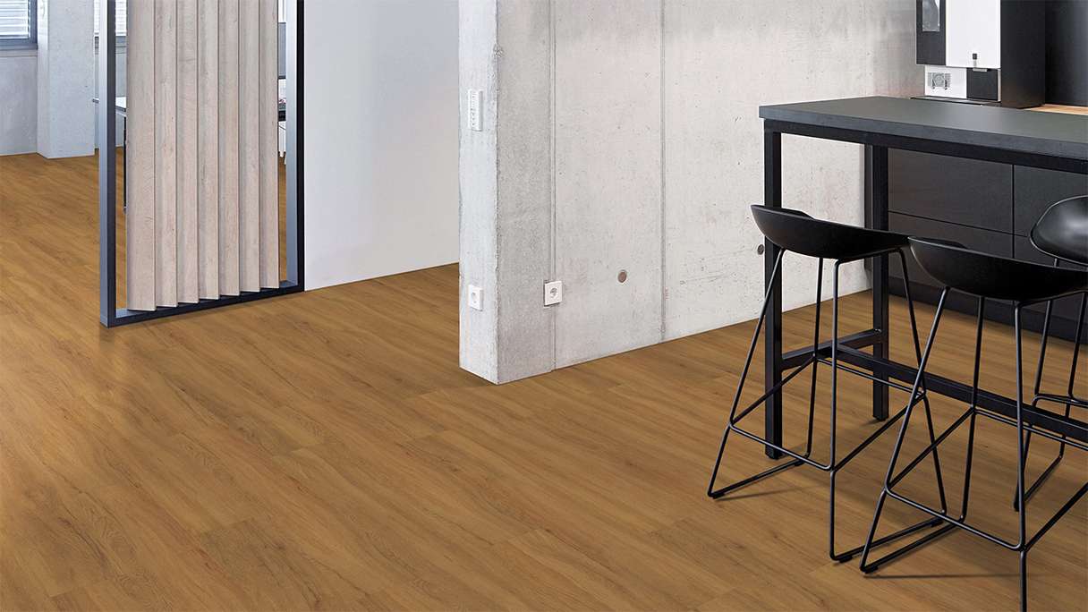 planeo Vinyle à clic rigide - FlexCore 30 Caramel Oak | Isolation phonique intégrée (plfc-5301FS30)
