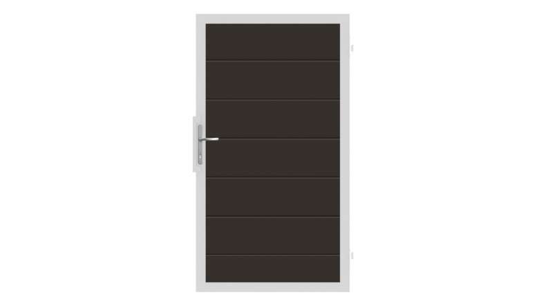 planeo Gardence Strong XL - Porte universelle composite Anthracite avec cadre en aluminium argente