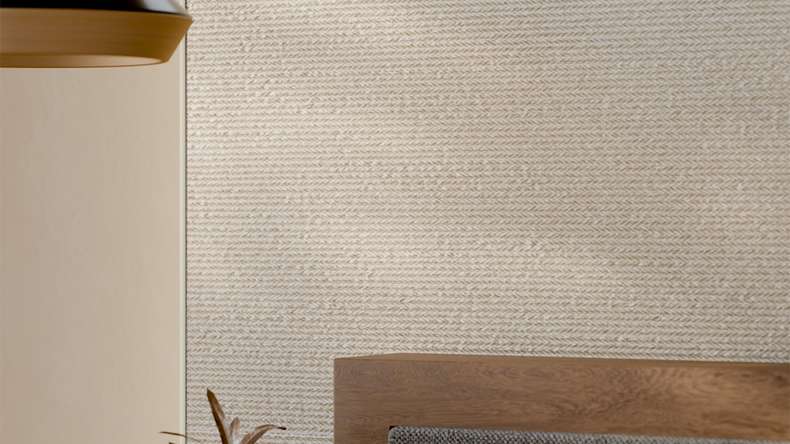 planeo Wandverkleidung SPC - CeraRock Tile Stripes Tweed Sand 120 x 60 cm