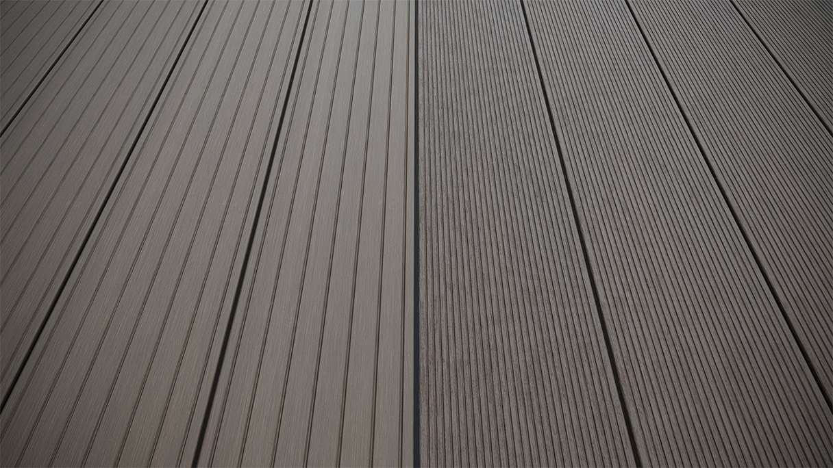 planeo LightWood WPC tavola cava - Grigio chiaro 4.2 m scanalato/scanalato