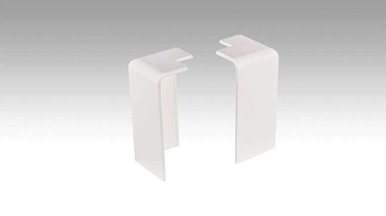 MEISTER angolo esterno autoadesivo per profilo battiscopa 15 MK | 15 F MK | 20 PK | 20 PK Aqua 2001 Bianco (800034-02-02001)