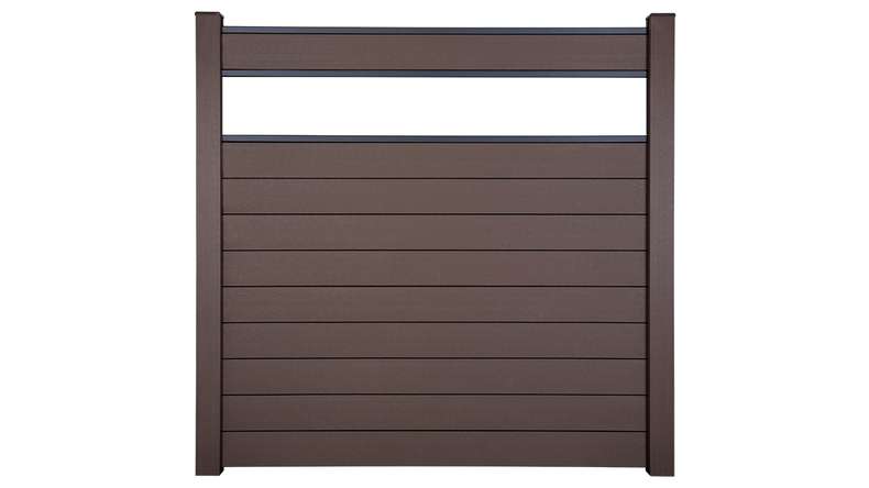 planeo Gardence Strong - BPC-Steckzaun Glas Satiniert Terra 180 x 180 cm