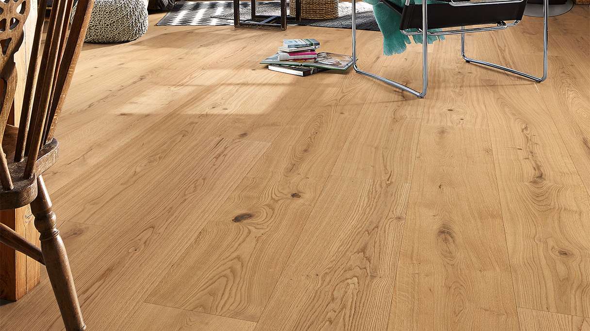 Sol en bois MEISTER Lindura HD 400 - 08902 Chêne authentic pure huilé naturel 2200 x 270 x 11 mm (500213-2200270-08902)
