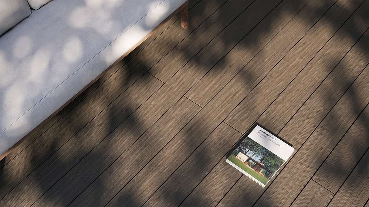 planeo AntikWood WPC Terrassendiele Massiv - Hellbraun 3m antik gealtert