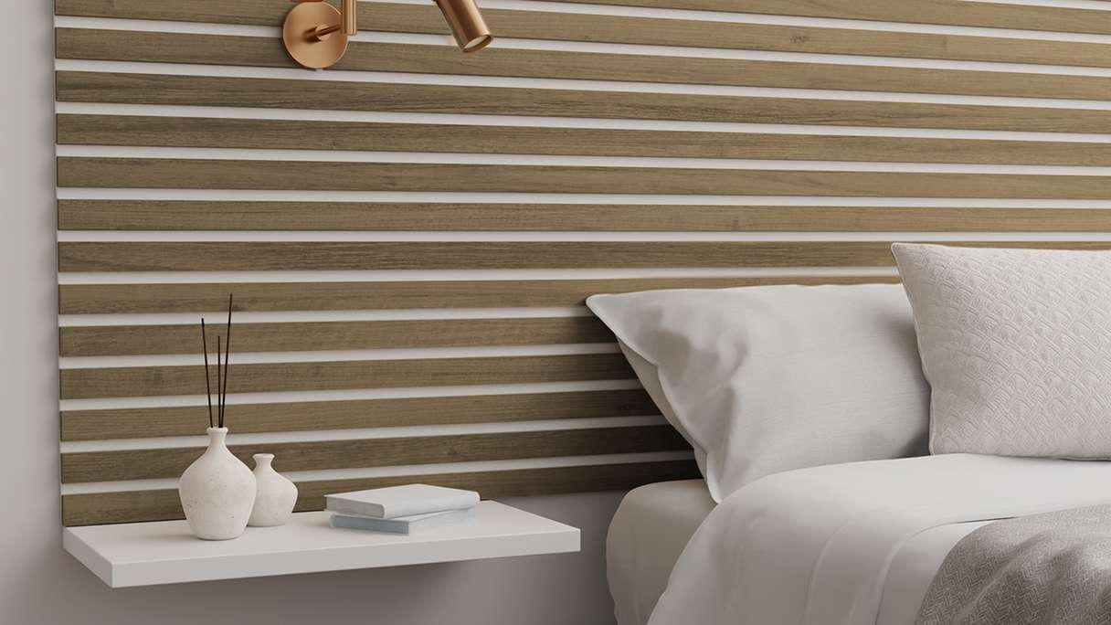 Pannelli acustici Skaben SilentWall Easy-Sticks - Rovere rustico - 250 x 3,45 cm