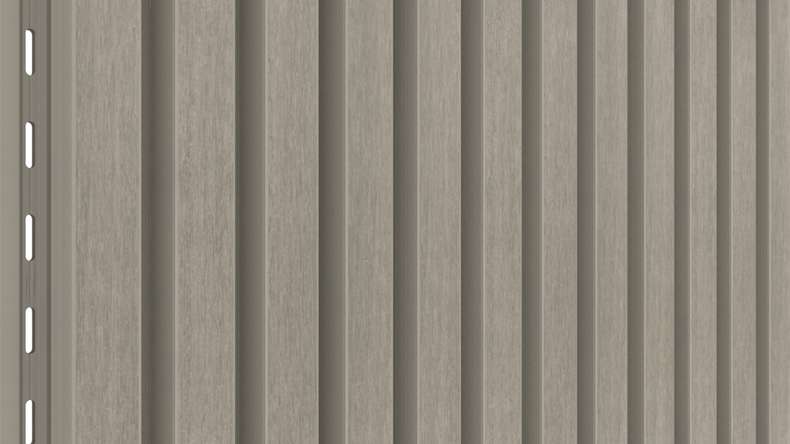 planeo LINEA Slim - Bardage de façade en WPC CoEx, gris clair, 2900 x 215 mm