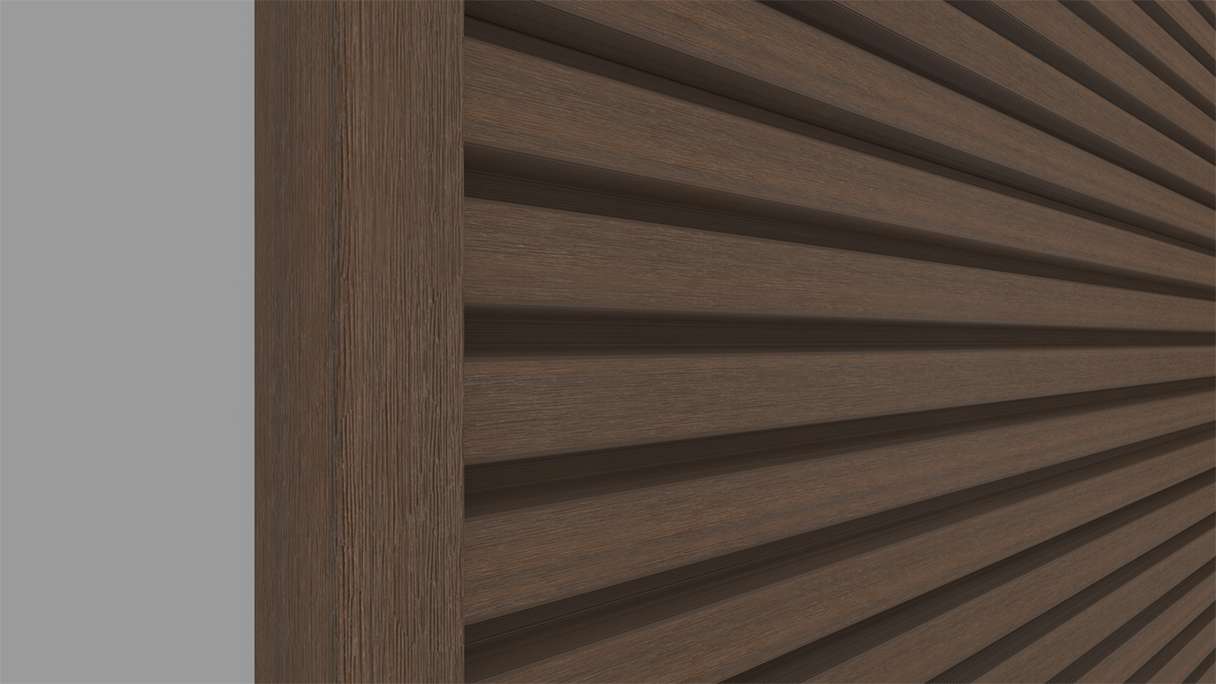 planeo LINEA Slim - Bardage de façade en WPC CoEx, teinte Ipe brun, 2900 x 215 mm