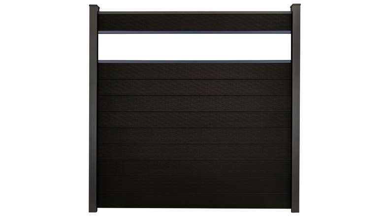 planeo Gardence Strong - BPC-Steckzaun Glas Satiniert Schwarz co-ex 180 x 180 cm