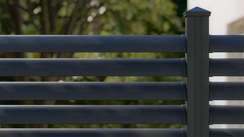 planeo Gardence Metallic Ellipse - Alu-Gartenzaun Quadratisch Anthrazit | DB703