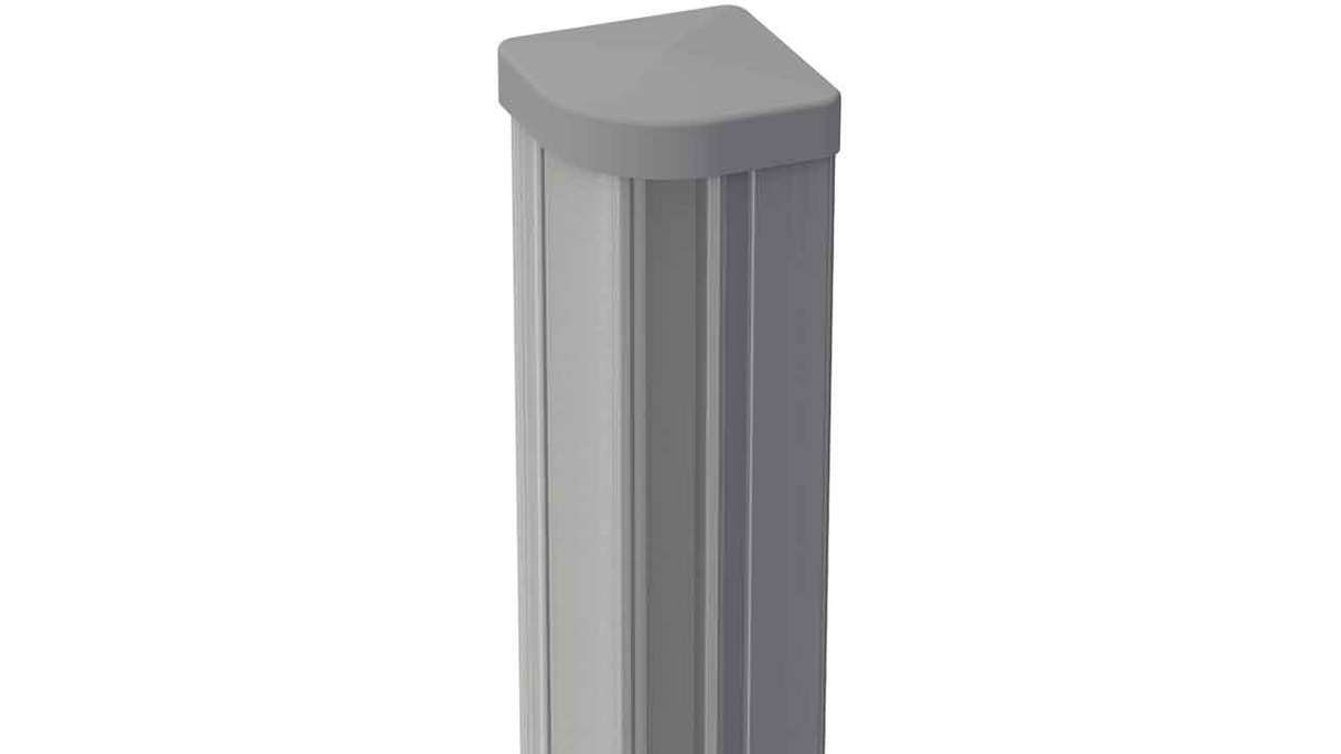 planeo Gardence Metallic - Palo angolare in alluminio regolabile con cappuccio incluso