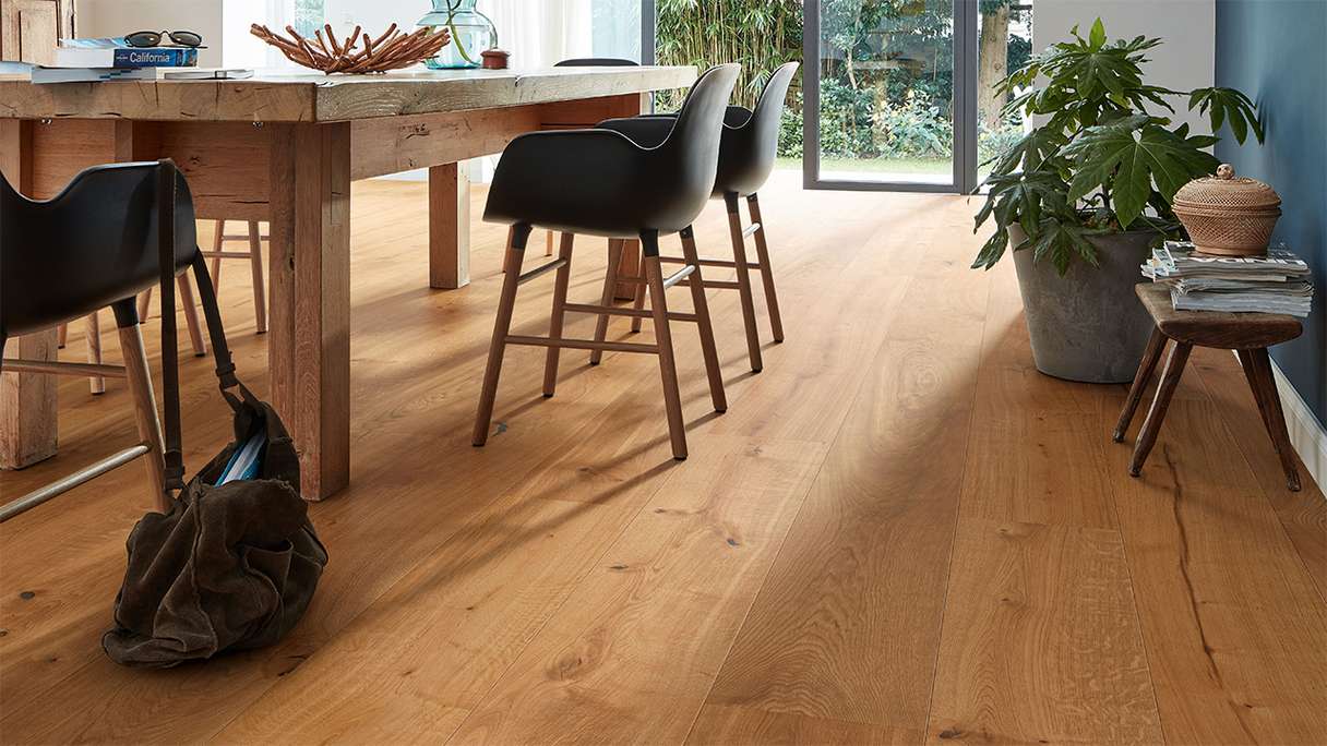 Sol en bois MEISTER Lindura HD 400 - 08904 Chêne authentique huilé naturel 2200 x 270 x 11 mm (500213-2200270-08904)