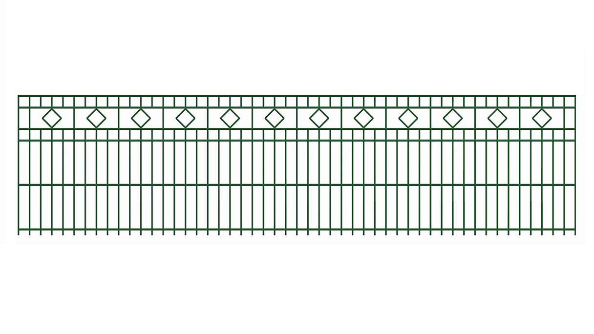 recinzione a doppio picchetto planeo quadrato 6/6/6 RAL 6005 verde muschio