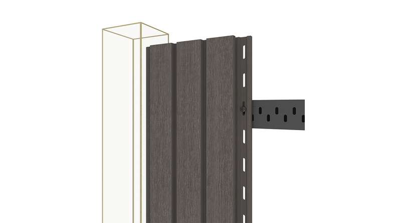 planeo DesignPro - Rivestimento per facciate in WPC, grigio scuro, 2900 x 175 mm