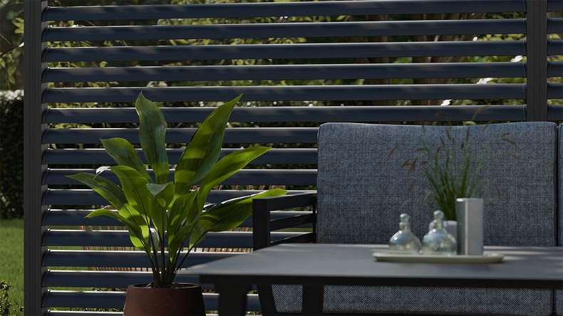 planeo Gardence Metallic Ellipse - Alu-Gartenzaun Quadratisch Anthrazit | DB703