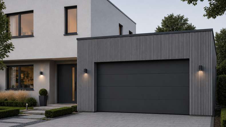 planeo NOVA - Listello a rombo in WPC CoEx per rivestimento di facciate, grigio, 2,90 m