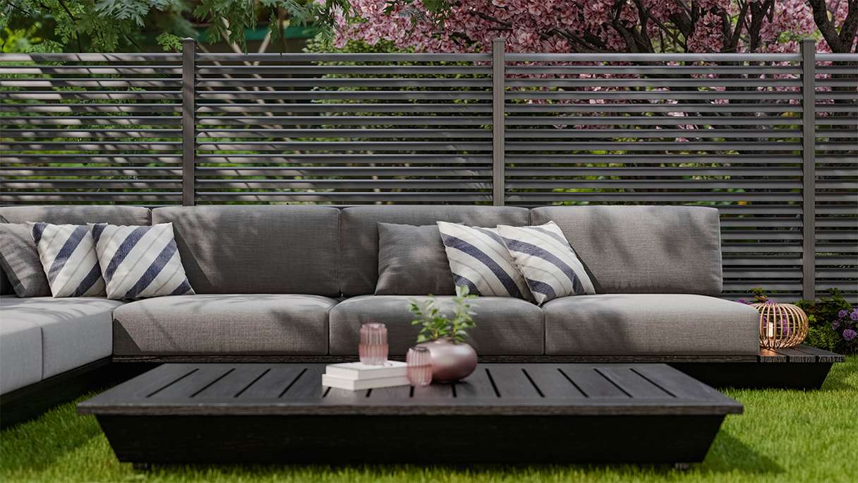 planeo Gardence Metallic Ellipse - Recinzione da giardino in alluminio quadrata Antracite | DB703