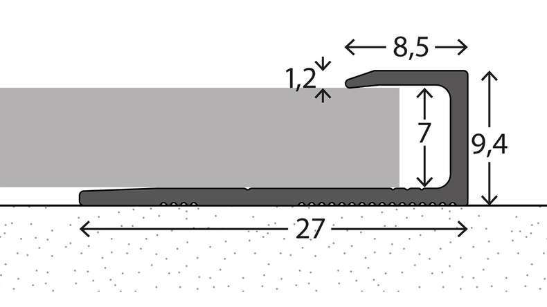 profilo terminale planeo 741 - 270 cm