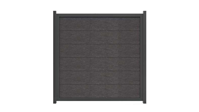 planeo Viento - Clôture de jardin Carré gris anthracite avec cadre en aluminium anthracite