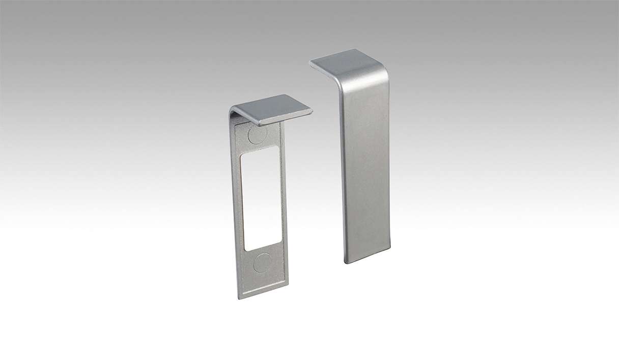 MEISTER Pièce de jonction autocollante pour plinthe Profilé 15 MK | 15 F MK | 20 PK | 20 PK Aqua 2038 Acier inoxydable (800034-04-02038)