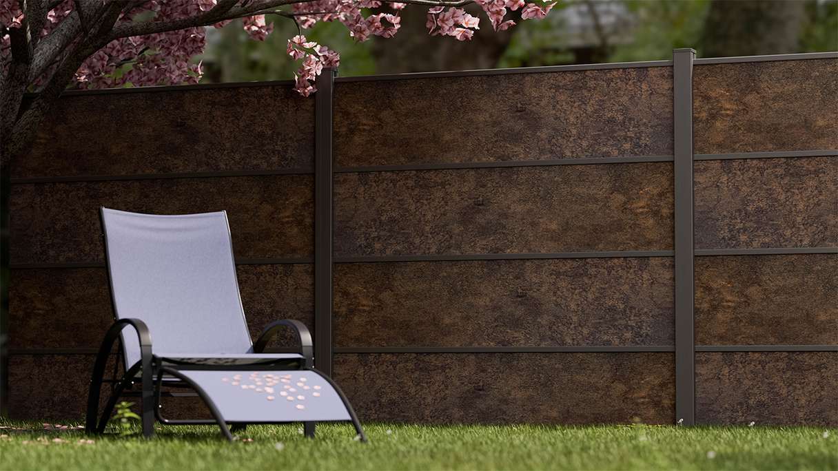 planeo Gardence Resistant - HPL-Steckzaun Rostoptik 180 x 183 cm