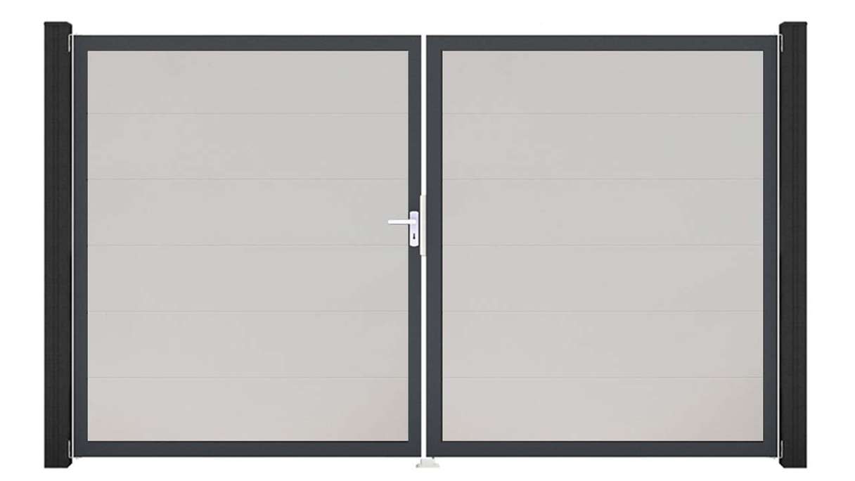 planeo Gardence Simply - PVC-Tor 2-flügelig Weiss mit Alurahmen