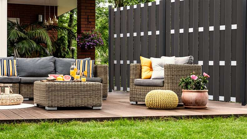 planeo Gardence Premade - BPC-Gartenzaun Quadratisch Anthrazit 180 x 180cm