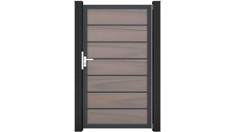 planeo Gardence Deluxe - Porte universelle composite Bi-Color avec cadre aluminium Anthracite 180x100x4cm