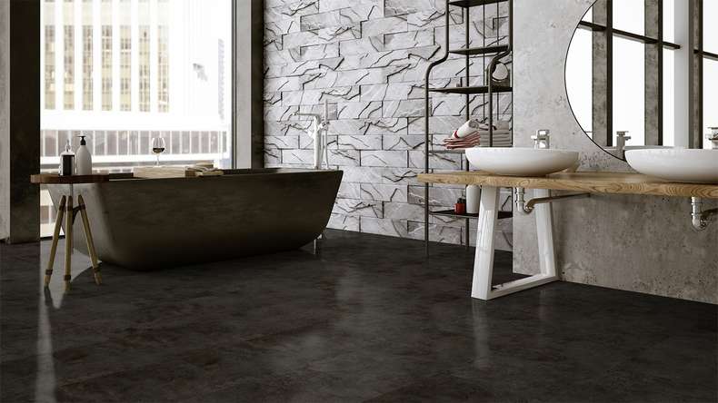 Gerflor Vinile ad incastro - Virtuo 55 Rigid Acoustic Tavla Dark | isolamento acustico integrato (39071453)