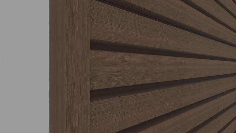 planeo LINEA Wide - Bardage de façade en WPC CoEx, teinte Ipe brun, 2900 x 181 mm
