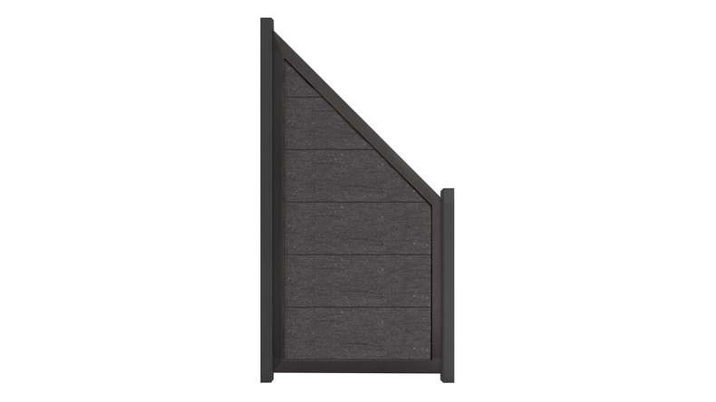 planeo Gardence Guard - BPC-Gartenzaun Schräg Anthrazitgrau mit Alu-Rahmen in Anthrazit