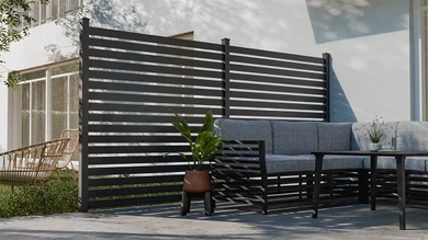 planeo Gardence Metallic Edge - Recinzione da giardino in alluminio quadrata antracite | DB703