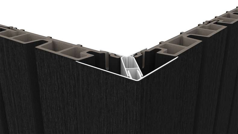 planeo LINEA - Alu CoEx Außeneckprofil Schwarz 3000 x 66 x 66 mm