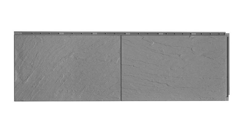 Panneau de façade Zierer aspect ardoise SS1 - 1115 x 359 mm gris pierre en PRV
