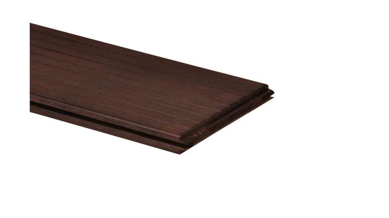 planeo Holzterrasse Massivdiele Bambus Dunkel glatt/fein genutet - 1850 x 137 x 20 mm