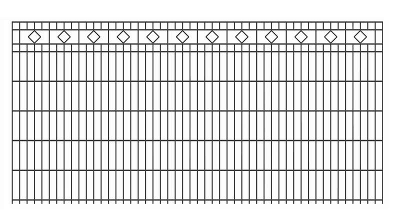 recinzione decorativa planeo a doppio binario quadrato 6/6/6 RAL 7016 antracite