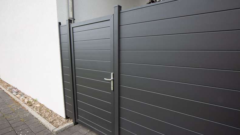 planeo Gardence Metallic - Alu-Gartenzaun Quadratisch Anthrazitgrau DB 703