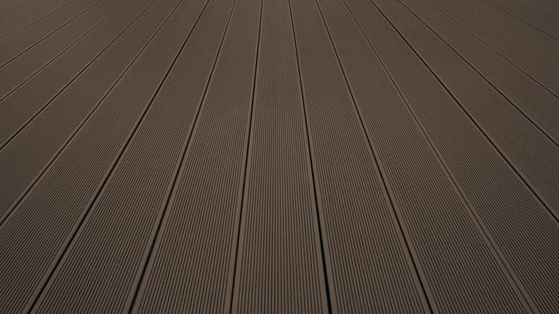 planeo Kit complet TitanWood 5m de structure en lames creuses rainurées brun foncé 55,5m² incl. Alu-UK
