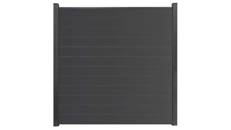 planeo Gardence Simply Small - PVC-Steckzaun Anthrazitgrau 180 x 180 cm