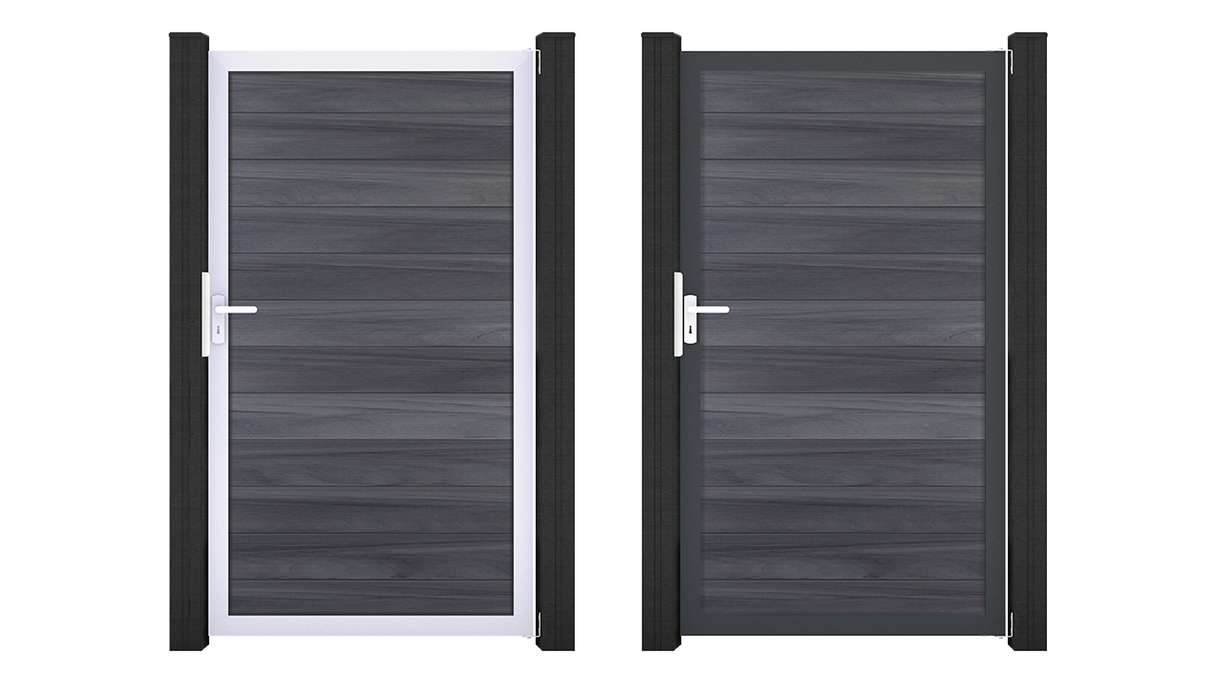 planeo Gardence Strong - BPC-Universaltor Steingrau co-ex mit Alurahmen 100 x 180 cm