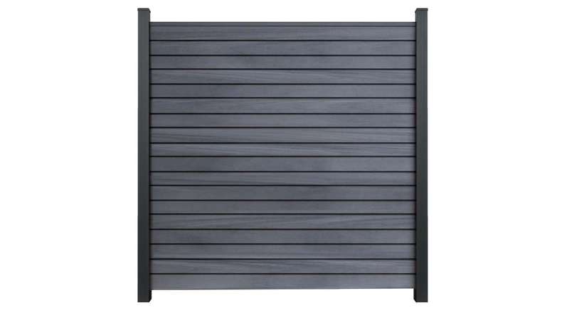 planeo Gardence Trendy - Clôture composite à emboîter en rhombe - gris pierre co-extrudé 180 x 180 cm